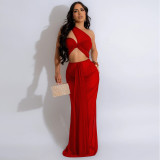 Perspective irregular dress with underwear included