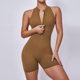 Quick drying pleated jumpsuit shorts