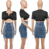 Cowboy skirt with corns and rope