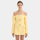 Backless strapless long sleeved dress