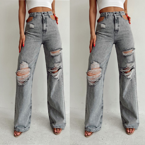 Straight leg floor pants