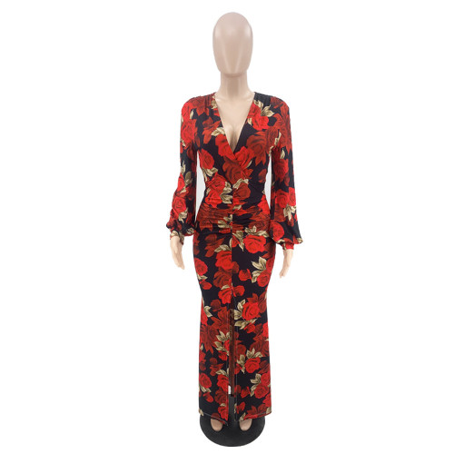 Printed women's loose dress