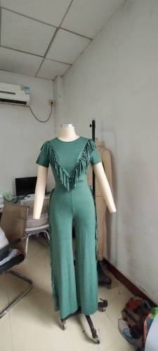 Elastic tassel two-piece set