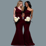 One shoulder long dress