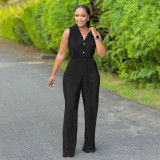 Sleeveless pleated suit