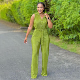 Sleeveless pleated suit