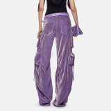 High waisted velvet pants straight leg work pants