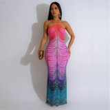 Hot pressed diamond wrapped hip length dress