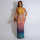 Hot pressed diamond wrapped hip length dress