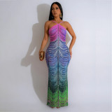 Hot pressed diamond wrapped hip length dress