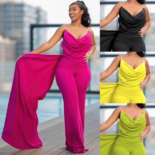 Backless camisole hip hugging jumpsuit