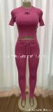 Knitted high waisted hip hugging pants set