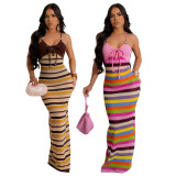 Backless camisole printed dress