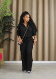 Two piece set of plush and thickened sports hoodie