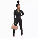 Pit striped pleated leg jumpsuit
