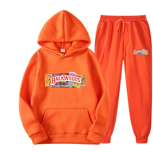 Letter printed hooded jacket, cotton jacket, hoodie set