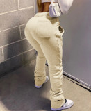 Thick sport drawstring stacking pants