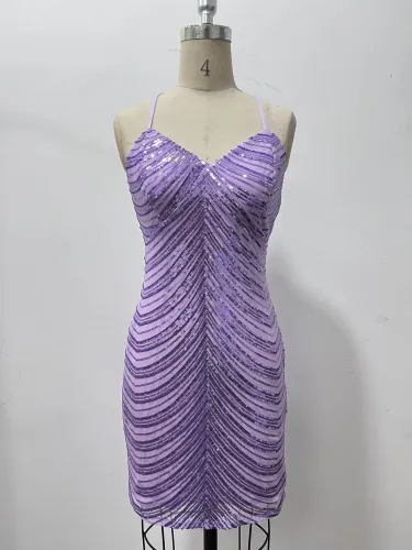Vintage sequined dress with suspender straps