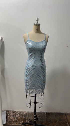 Vintage patchwork sequin dress with suspender straps