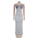 Women's sleeveless camisole dress, long skirt
