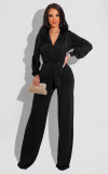 Long sleeved knitted women's jumpsuit