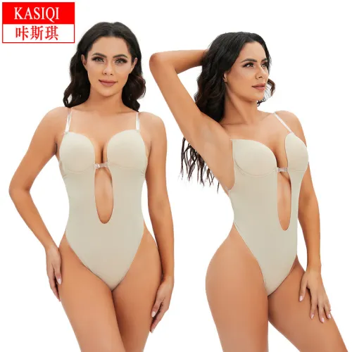 Transparent suspender one-piece shapewear top