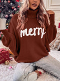 Loose knit high neck sweater