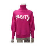 Loose knit high neck sweater