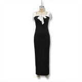 Strapless, sleeveless lace up, hip hugging dress