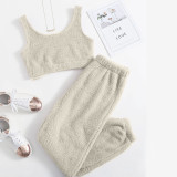 Plush vest, pants, sports suit