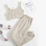 Plush vest, pants, sports suit