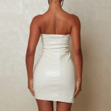 Strapless strap waist bag hip dress