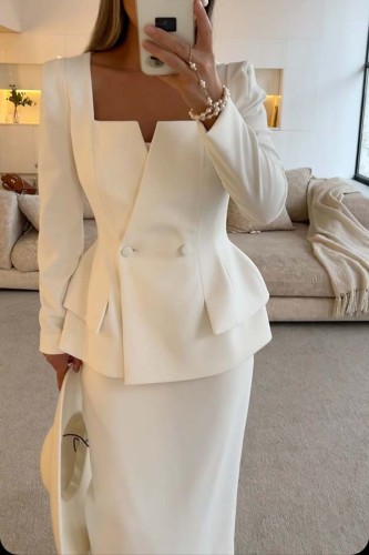 Long sleeved commuting pocket two-piece set