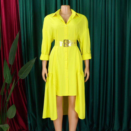 Irregular loose button shirt skirt