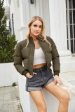 Long sleeved high necked warm jacket, loose cotton jacket, and bread jacket