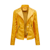 Short jacket, thin leather jacket, motorcycle suit