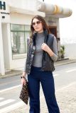 Leather vest sleeveless clip on cotton zipper cotton jacket