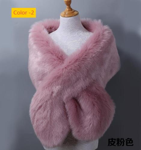 Imitation fur fox fur evening dress, thick shawl, cloak scarf, fake scarf