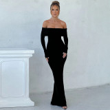 Tailored woolen one shoulder dress