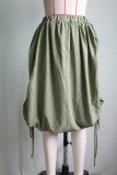 Irregular drawstring skirt