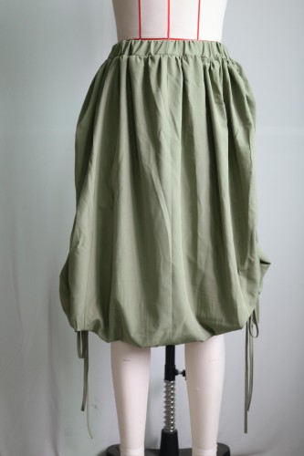 Irregular drawstring skirt