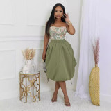 Irregular drawstring skirt