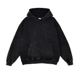 Retro wax washed hooded sweatshirt
