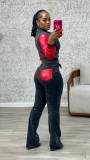 Cowboy Splicing Elastic Pants Cowboy Set