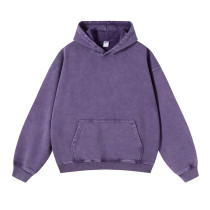 Retro wax washed hooded sweatshirt