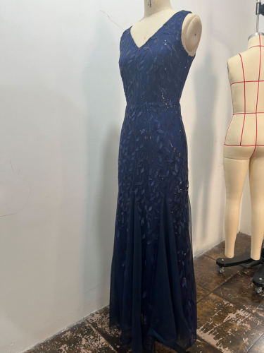 Sequined V-neck dress