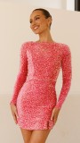Backless sequined dress