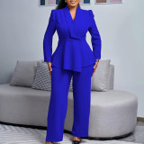 Ruffle top wide leg pants set