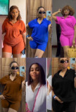 Large solid color short sleeved set