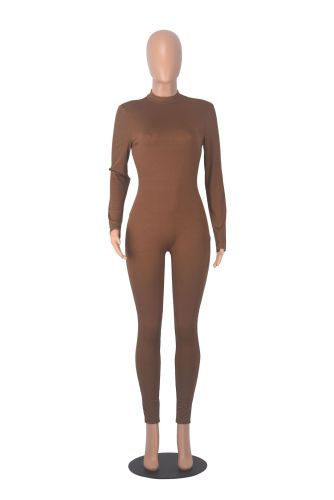Pit stripe zipper sports jumpsuit